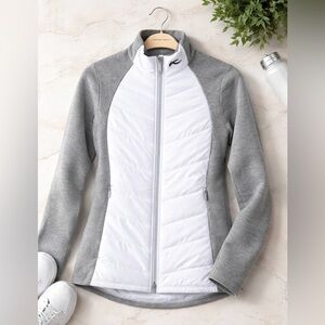 Women's White and Gray Jacket